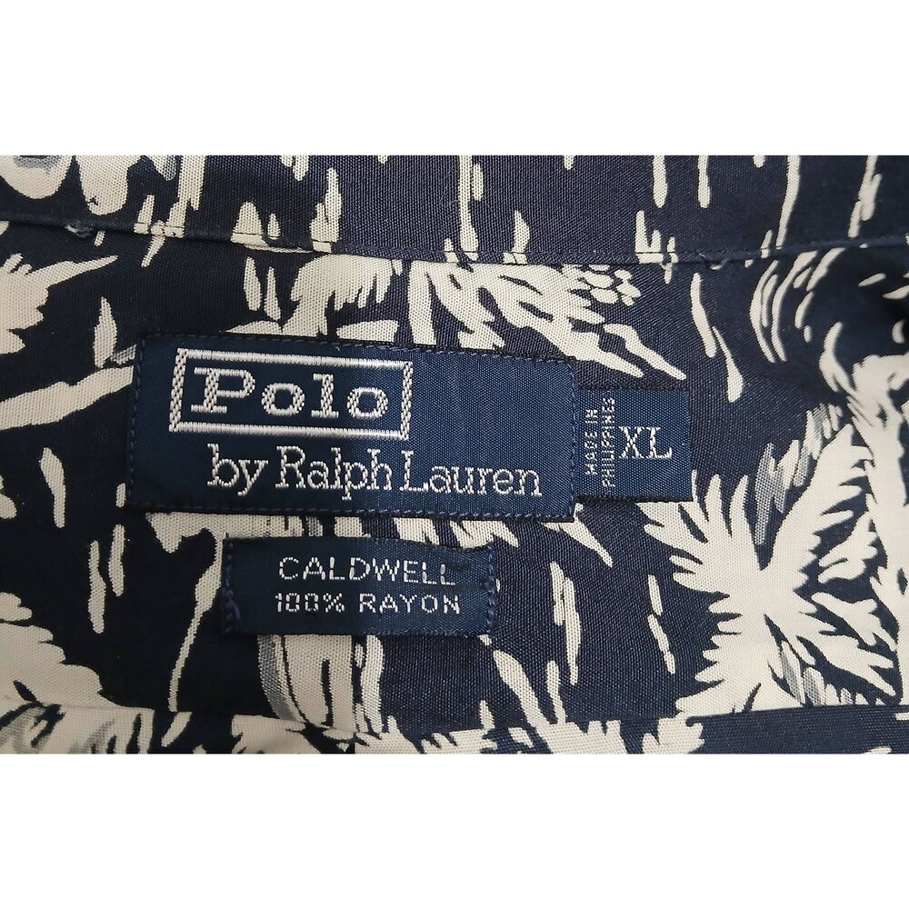 Vintage polo ralph lauren mens xl caldwell shirt Hawaiian blue Miami yacht wear - Picture 5 of 8